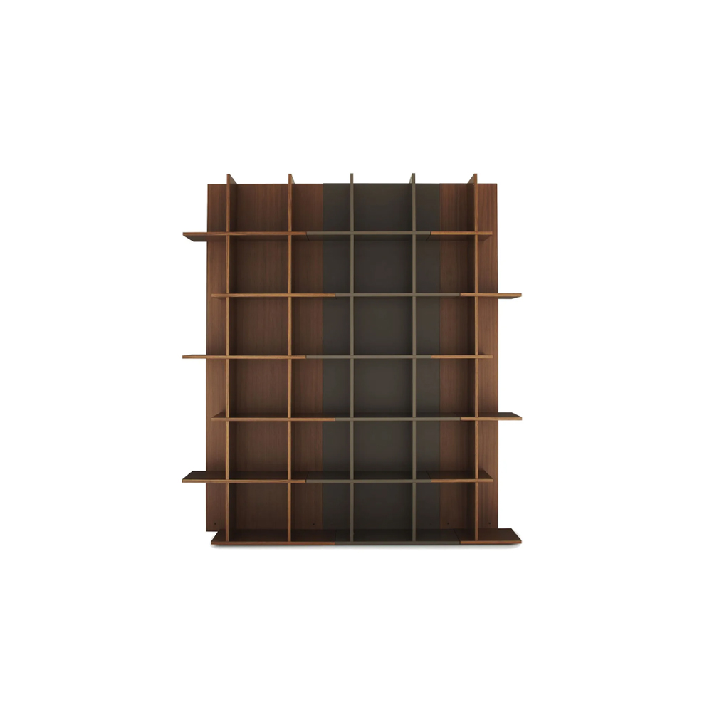 Open modular wooden bookcase